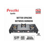 Preethi Blu Flame Sparkle Glass top 3 Burner Gas Stove | Heavy Duty Brass Burners | Tri Pad Mixing Chamber | Thermally Toughened Glass | Removable Drip Tray | ANT Guard Jet | Life Long Free Service