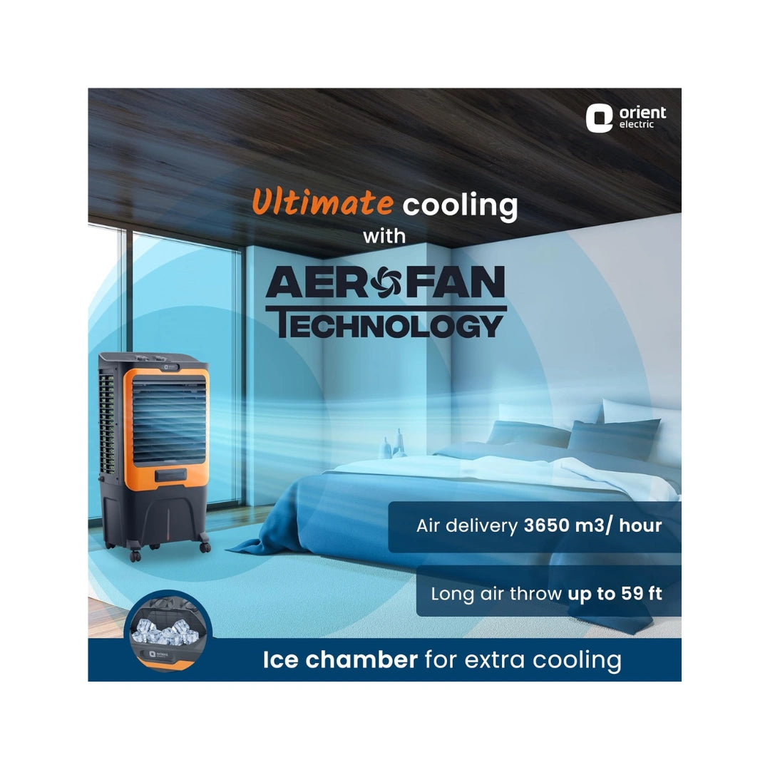 Orient Electric Desert Air Cooler | POWERFUL AIR DELIVERY | QUICK COOLING WITH ICE CHAMBER | QUICK COOLING WITH ICE CHAMBER |