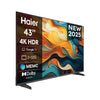 Haier | 43 Inches 4K UHD Google Smart TV - Dolby Atmos | 4K Ultra HD (3840 × 2160) | Dolby Vision, HDR10+ | Quad-Core CPU with Mali GPU | Google Assistant, App Store Access