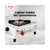 Preethi Ember Stainless Steel 3-Burner Gas Stove | Heavy Duty Brass Burners | Lighter Holder | Heavy Metal Frame Body