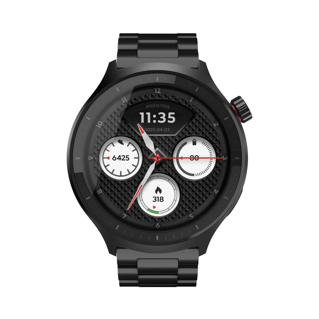 Moto Watch | Display 1.4” Round OLED | Corning® Gorilla® Glass 3 | IP68 Under Water Protection | Up to 13 Days of Battery Life