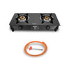 Preethi Zeal Glass top 2 Burner Gas Stove (PREETHI ZEAL PRO 2B MS)