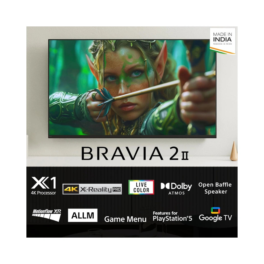 SONY | 55 inches BRAVIA 2 II 4K Ultra HD Smart LED Google TV | Dolby Atmos | Google Assistant | Apple Airplay 2 | Apple Homekit | Alexa
