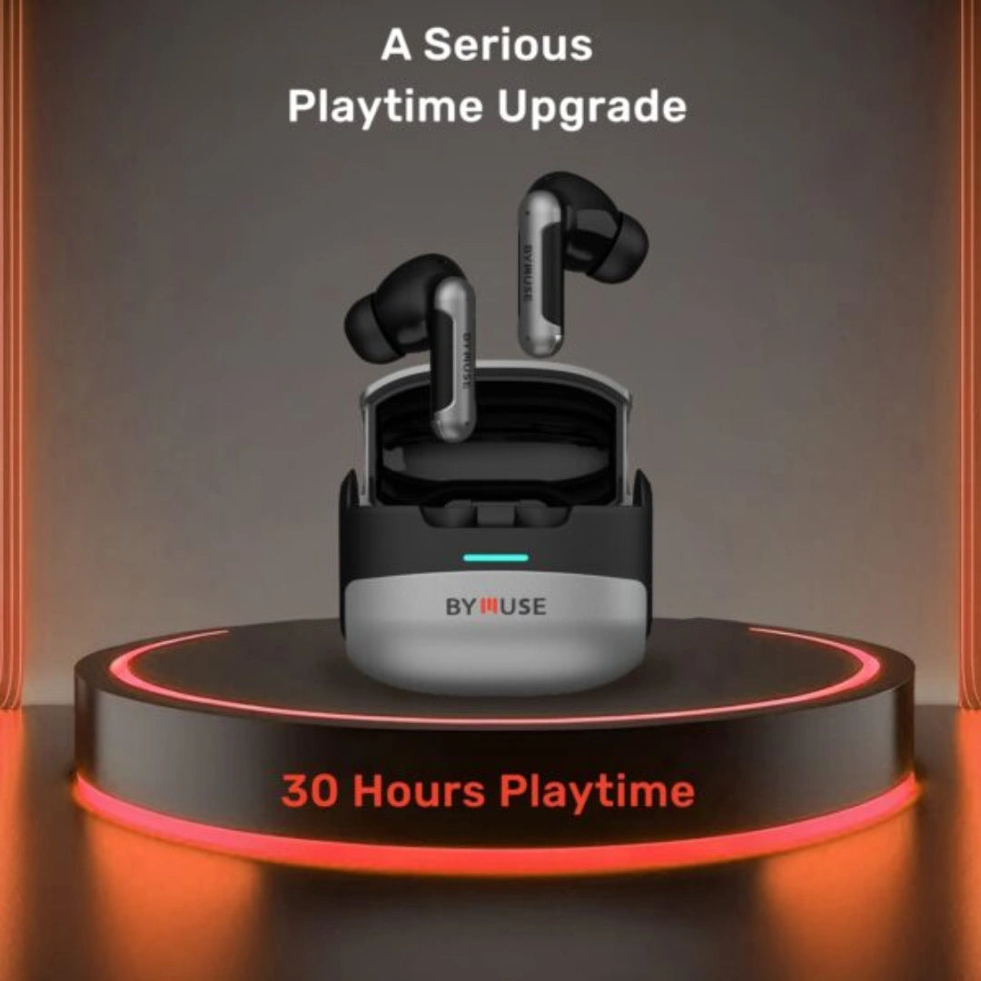 ByMuse Aria in - Earbuds | ANC and Quad mic ENC | Dual Device Pairing | BT v5.3 | IPX5 Earbuds | Touch Control
