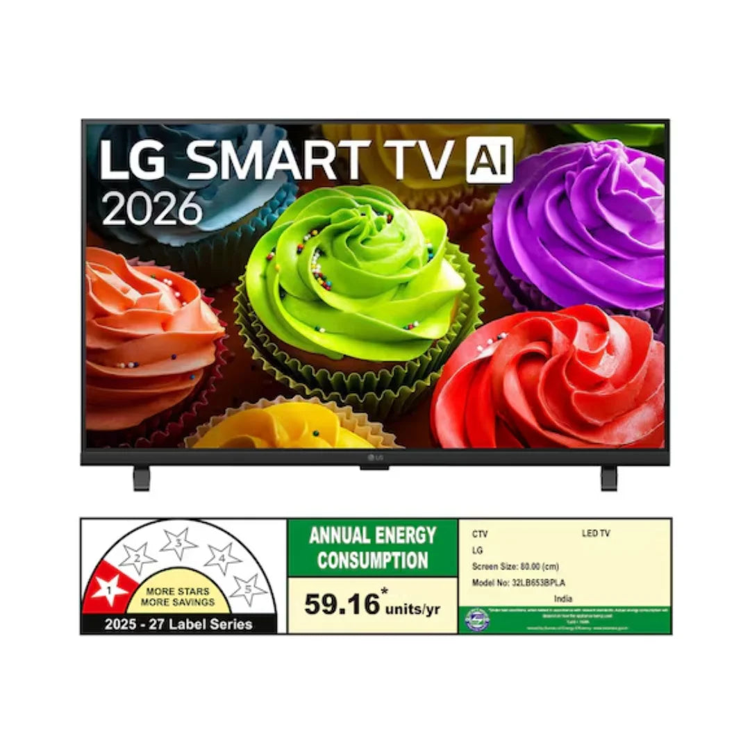 LG 32 inch 32LB653BPLA.ATRHD Smart TV | Alpha 5 AI Processor Gen9 | webOS 26 | 60Hz Refresh Rate | AI Sound Pro