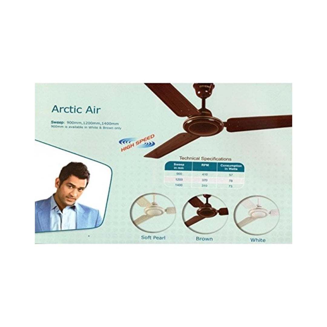 Orient High Speed Ceiling Fan | Arctic Air Brown | Double Ball Bearing | Elegant Finish |