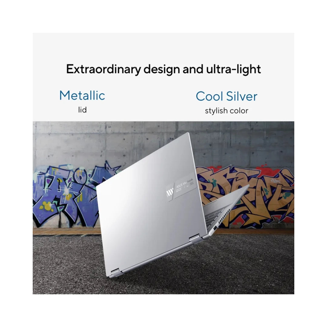 ASUS Vivobook S14 Flip Laptop | Intel® UHD Graphics | Laptop Camera Type1080p FHD Camera | With privacy shutterGraphic ProcessorIntel® UHD Graphics | 60Hz Refresh rate | 300nits Brightness | 16:10 Aspect Ratio