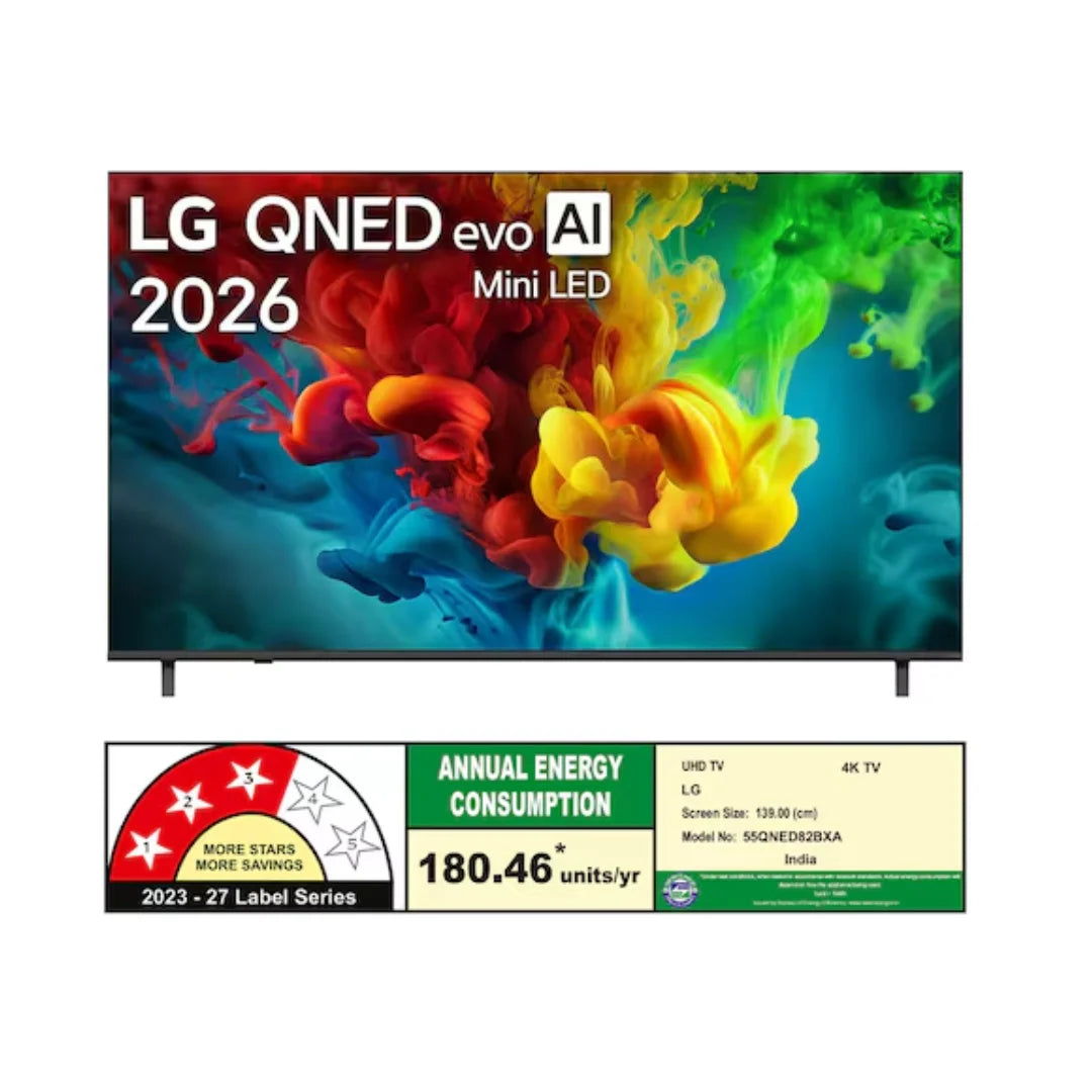 LG 55 inch 55QNED82BXA.ATR Smart TV | 4K QNED MiniLED Display | 120Hz Refresh Rate | Dolby Vision / HDR10 / HLG | webOS 26 | α8 AI Sound Pro