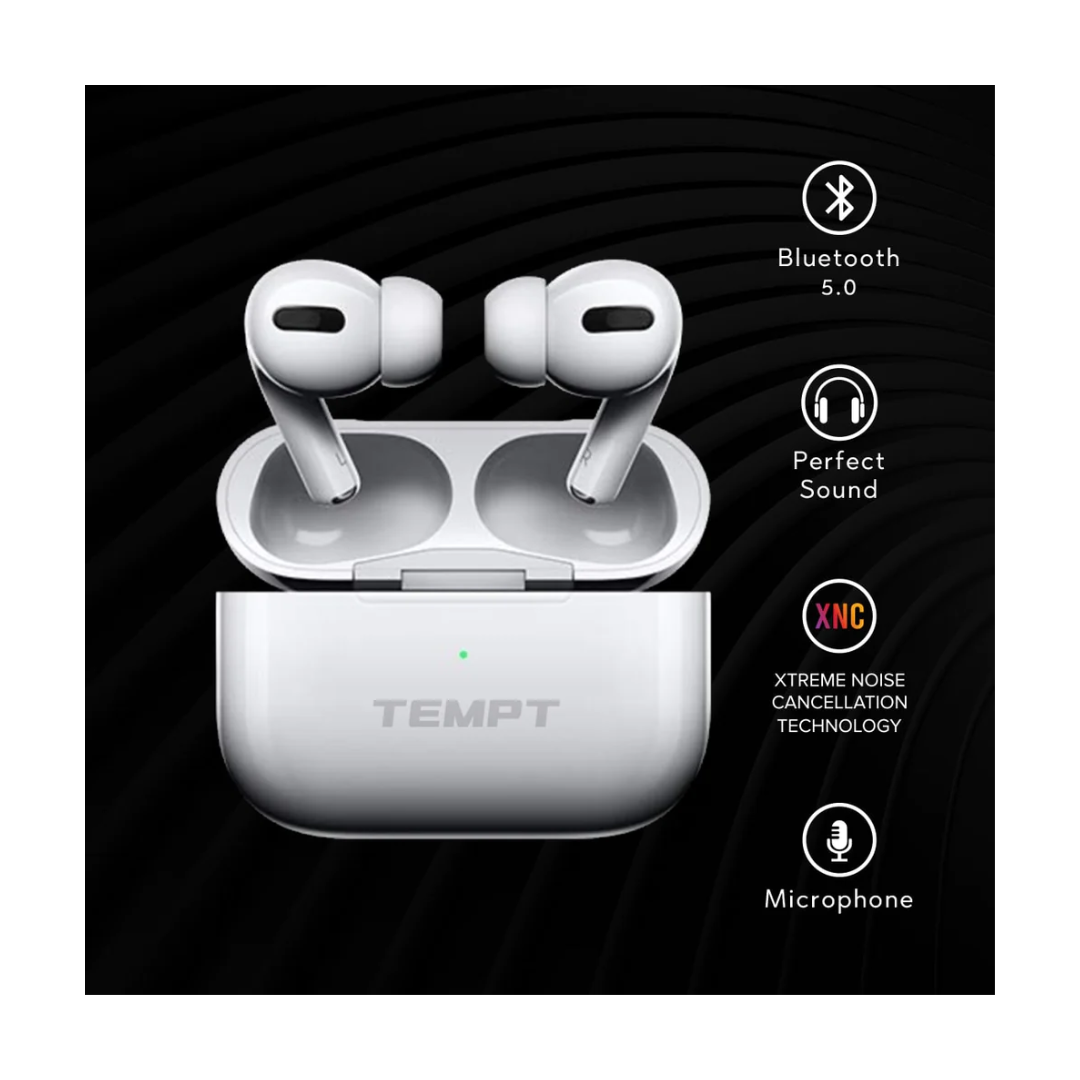 Tempt Wave Lite Bluetooth Earbuds - White