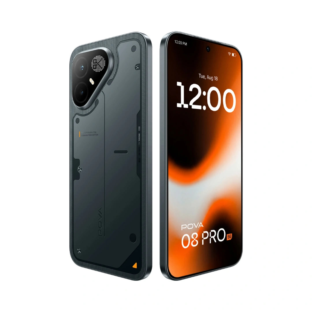Tecno Pova 8 Pro 5G | 6.78 inch AMOLED Display | Corning® Gorilla® Glass 7i Protection | MediaTek Dimensity 7400 | 50MP OIS Rear Camera | 13MP Front Camera | Dolby Atmos Hi-Res Audio | 6500mAh Battery | 45W Super Charging | IP69K Dust & Water Resistance