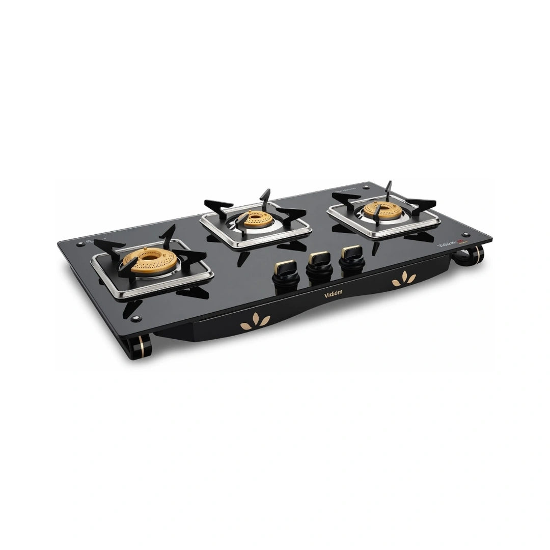 Vidiem AIR GOLD 3Burner Gas Stove | High Efficiency Burnes | CRDF Mixing Technology | CRDF Mixing Technology