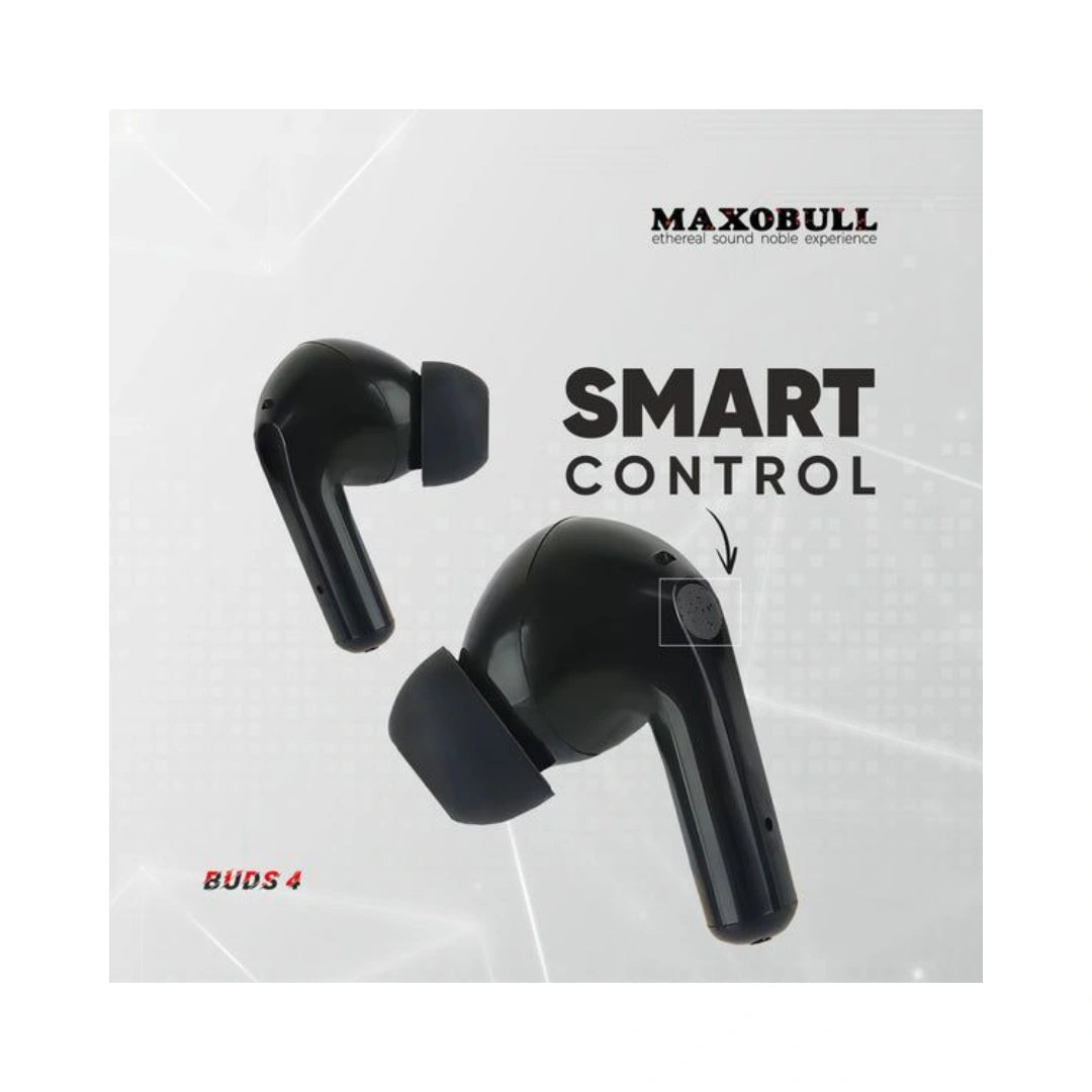 Maxobull Buds 4 | True Wireless Stereo for High-Quality | Touch-Sensitive Earbuds | 300mAh Battery for Extended Playback Time