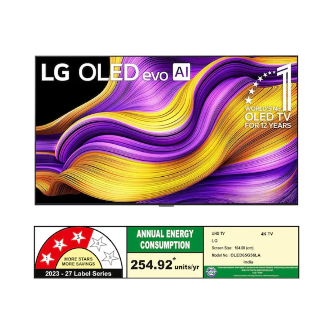 LG 65 inch OLED65G56LA.ATR | 4K OLED Display | α11 AI Processor 4K Gen2 | webOS 25 | α11 AI Sound Pro | High Contrast | Gray Scale | Invert Colors