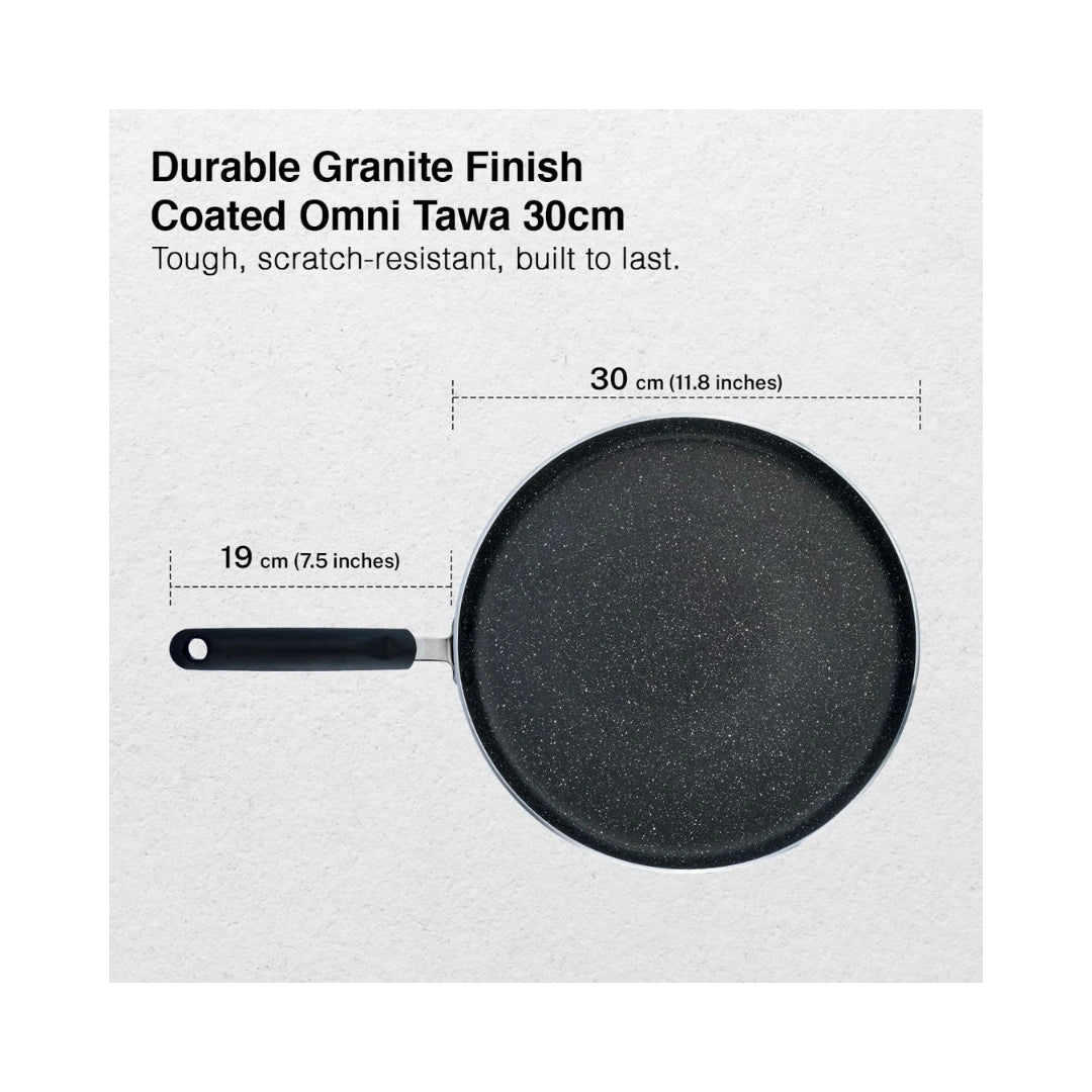 Prestige 300mm Omega Deluxe Granite Aluminium Omni Tawa | Made Of Aluminium | Non-Stick Dishwasher Safe | Induction Bottom