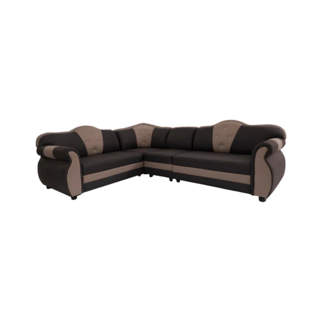 Chikkana Button Corner Sofa  | Rubber Wood |  Seating Capacity 2+1+1(Corner) |