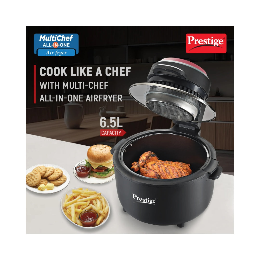 Prestige Multi-Chef All-in-One Air Fryer |  Advance Digital Control | Minimal Oil | Specially Designed Frying Basket | High Power: 1200 Watts and 230 Volts