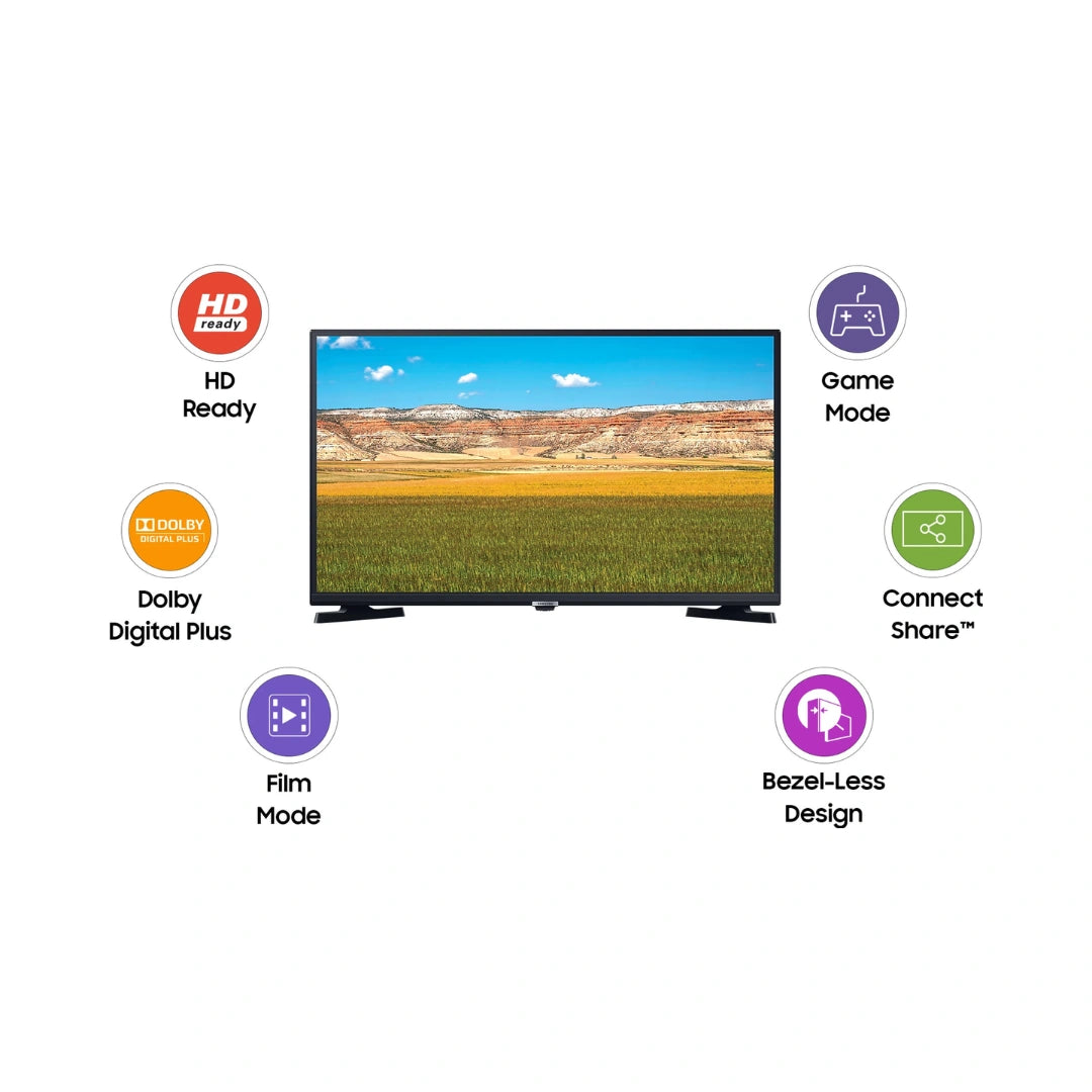 Samsung | 32 inch (80 CM) HD Ready LED TV | Dolby Digital Plus Audio | 3000 Contrast Ratio | Power Consumption (Max) - 48W