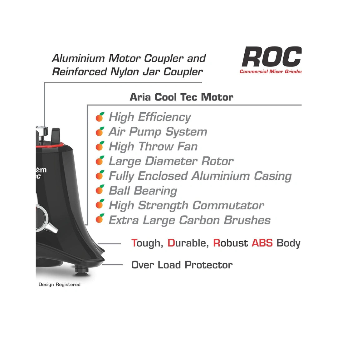 Vidiem MG 566 A ROC 1500W Mixer Grinder | Higher the Wattage, tougher the Juicing/Grinding