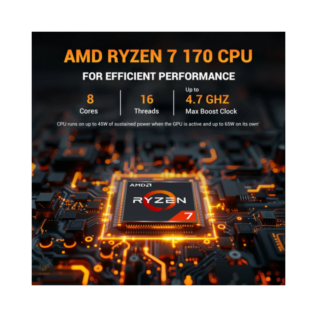 ASUS TUF Gaming A16 FA607NUQ-RL208W | AMD Ryzen™ 7 170 Processor | 8GB DDR5-4800 SO-DIMM RAM | 512GB PCIe® 4.0 NVMe™ M.2 SSD | 40.64cms (16) FHD+ Display | AMD Radeon™ Graphics
