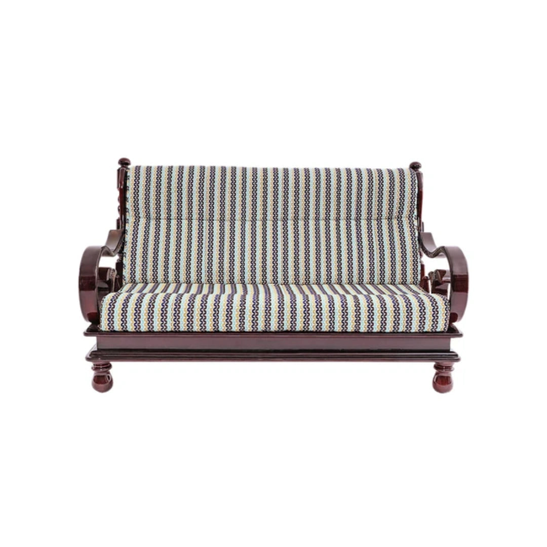 Heritage Meanwal 3 + 1 + 1 Teakwood Sofa | Premium Fabric | Teak Wood |