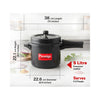 Prestige Svachh 5 Litre Pressure Cooker with hard anodized Body (Black) | Metallic Safety Plug  | Gasket— Release System