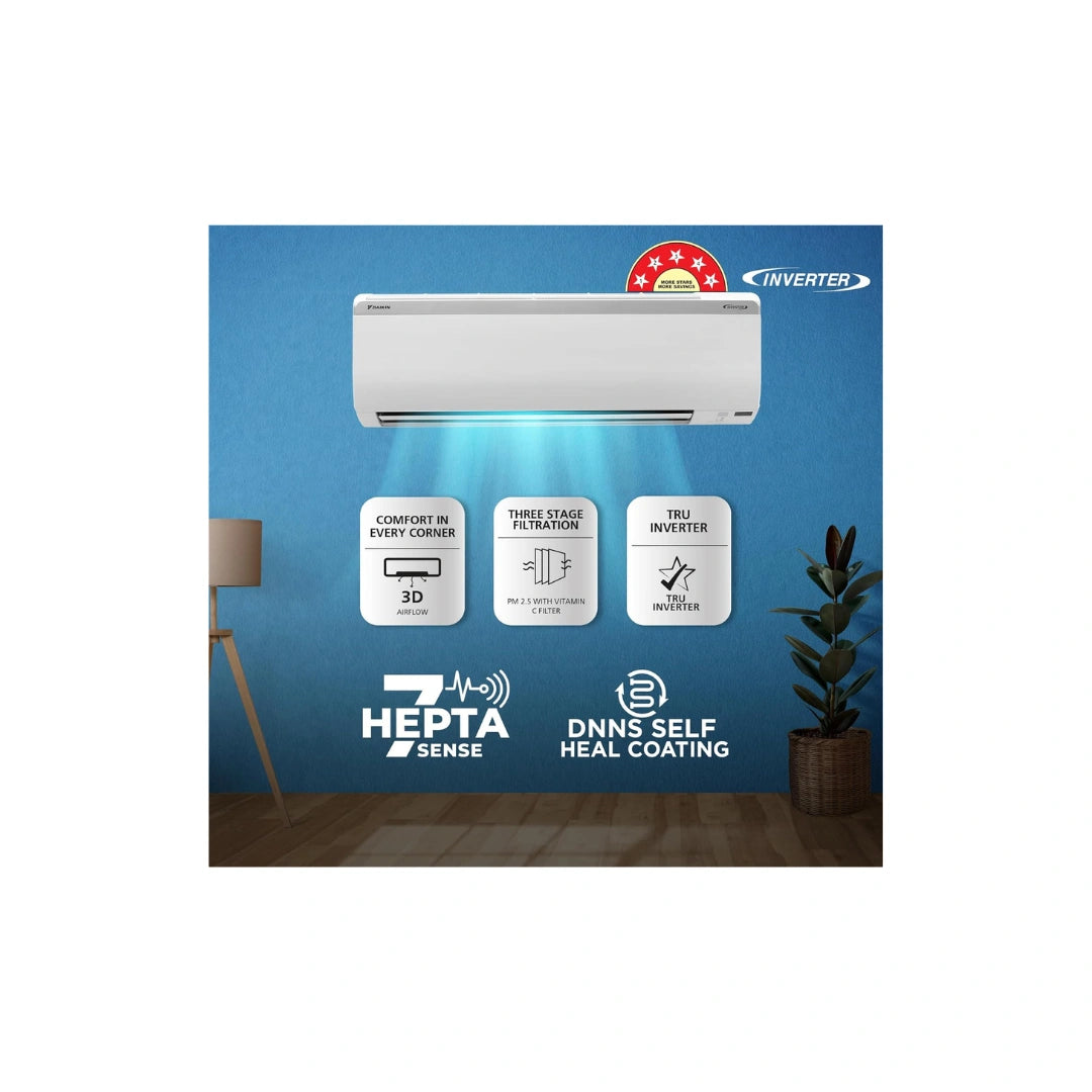 Daikin 1.5 Ton 5 Star Inverter Split AC | Split AC with inverter Swing compressor