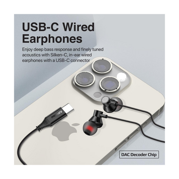 Promate Silken-C Wired Eraphone - USB-C Wired Earphone