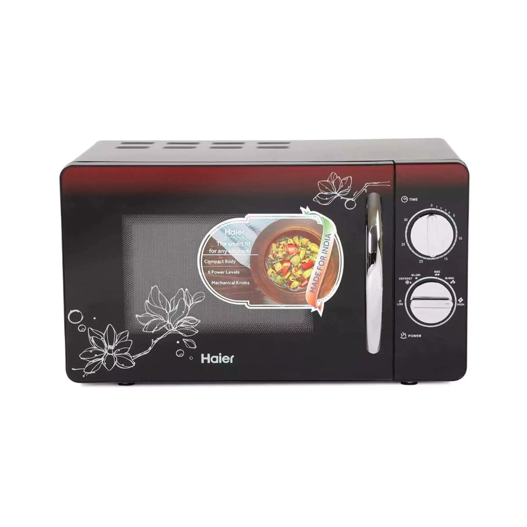 Haier 20L Solo Microwave Oven with Floral Design | Magnetron Power: 940W | Solo: Can be used for reheating, defrosting and cooking | 20L Capacity: Suitable for bachelors or small families