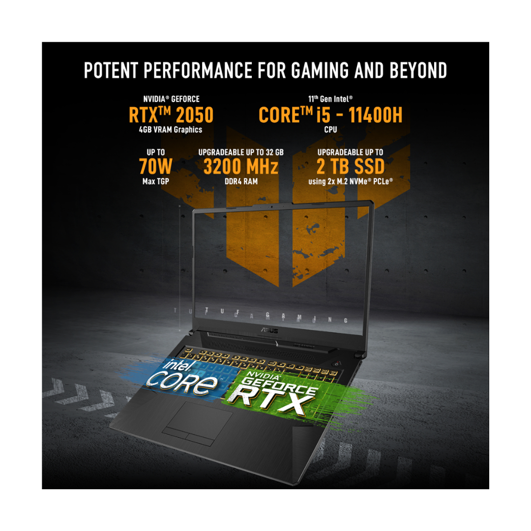 Asus TUF Gaming F17 Laptop - NVIDIA RTX 2050 (4GB) Graphics Card