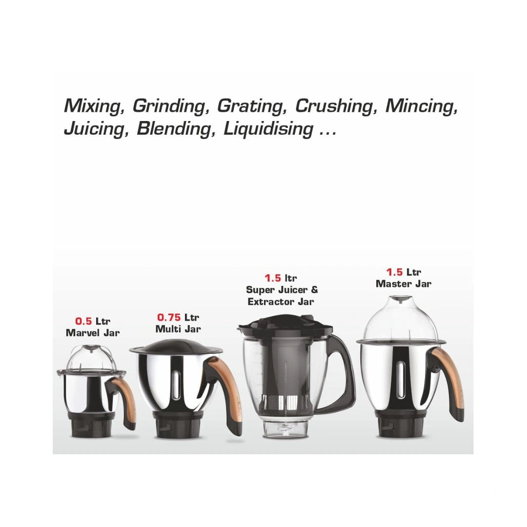 Videm METALLICA BRONZE 1000W Mixer Grinder |  Aria Cool Tec Motor | Metallic Bronze 1000W