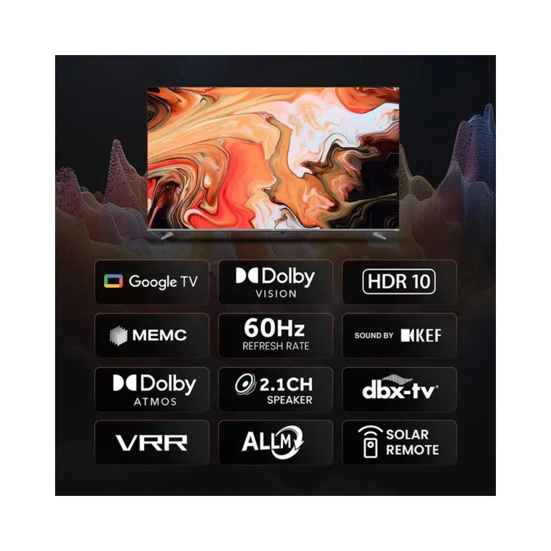 Haier 85 inch H85M80FUX Smart TV | Dolby Vision | HDR 10HLG Picture Technology | 6000:1 Contrast Ratio | 60Hz Refresh Rate | Hands Free Voice Control