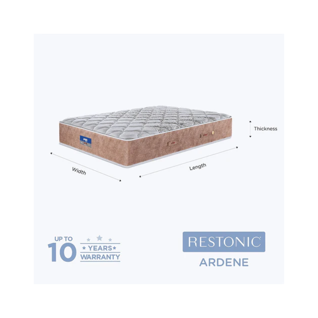Peps Restonic Ardene 8 inch Pocketed Spring Mattress With Free Pillow | Foam Construction, | Innerspring |