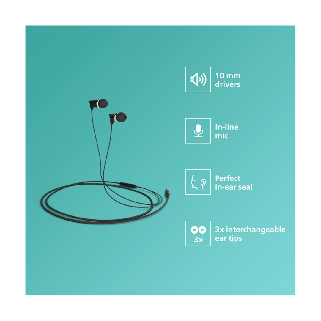 Philips (TAE1136BK/94) Wired Earphone - Specifications