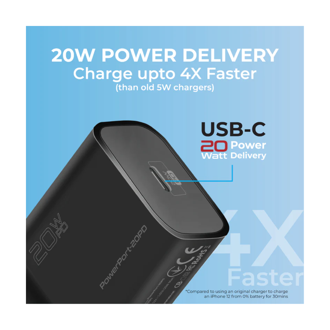 Promate 20W PD Adapter - 20W Power Delivery