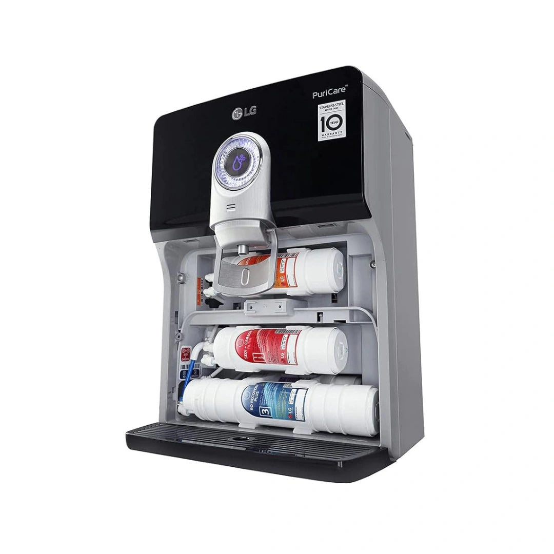 LG 8L RO+UV+Mineral Booster Water Purifier with Steel Tank, Black