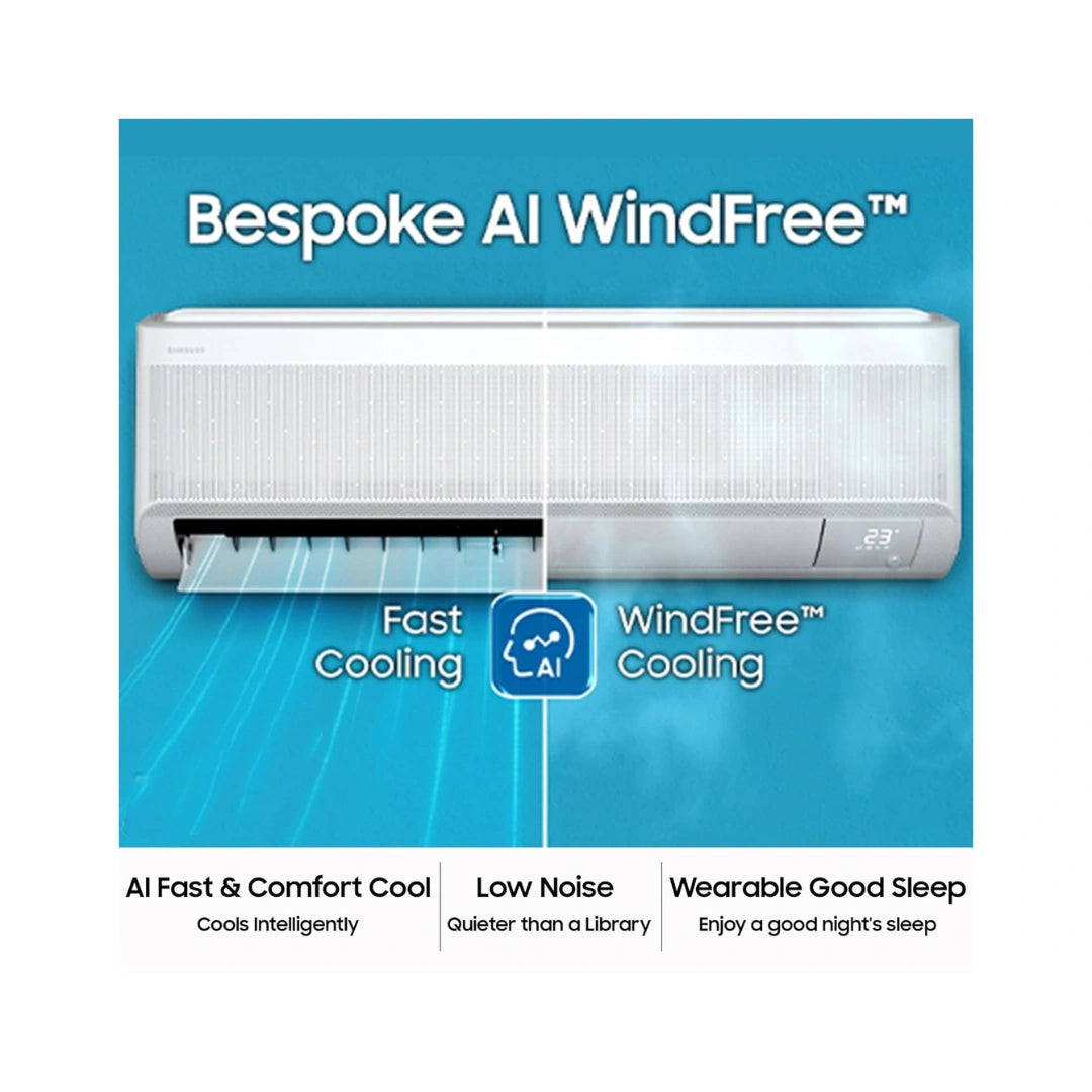 Samsung 1.5, 3 Star Ton,Bespoke AI WIndFree Inverter Split AC