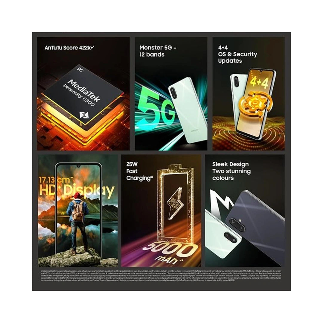 Samsung Galaxy M06 5G | 6.74 Inches Display |  MediaTek Dimensity 6300 | 5000 mAH Battery | 8MP Front Camera