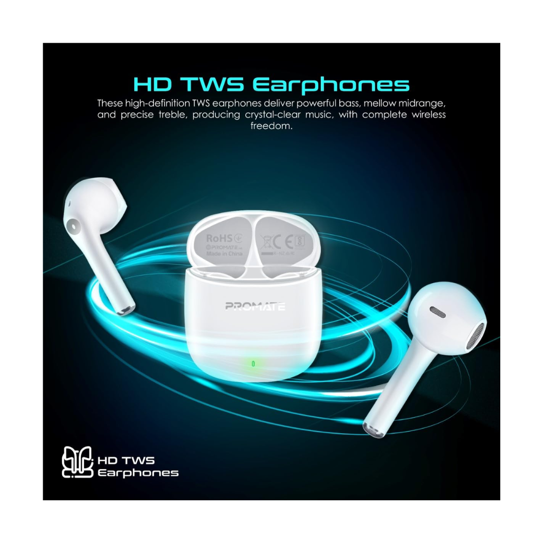 Promate Lima True Wireless Earbuds - HD TWS Earphones 