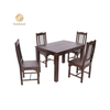 Goodwood Clinton 4 Seater Dining Table Set | Shesham Wood | Glass Top |