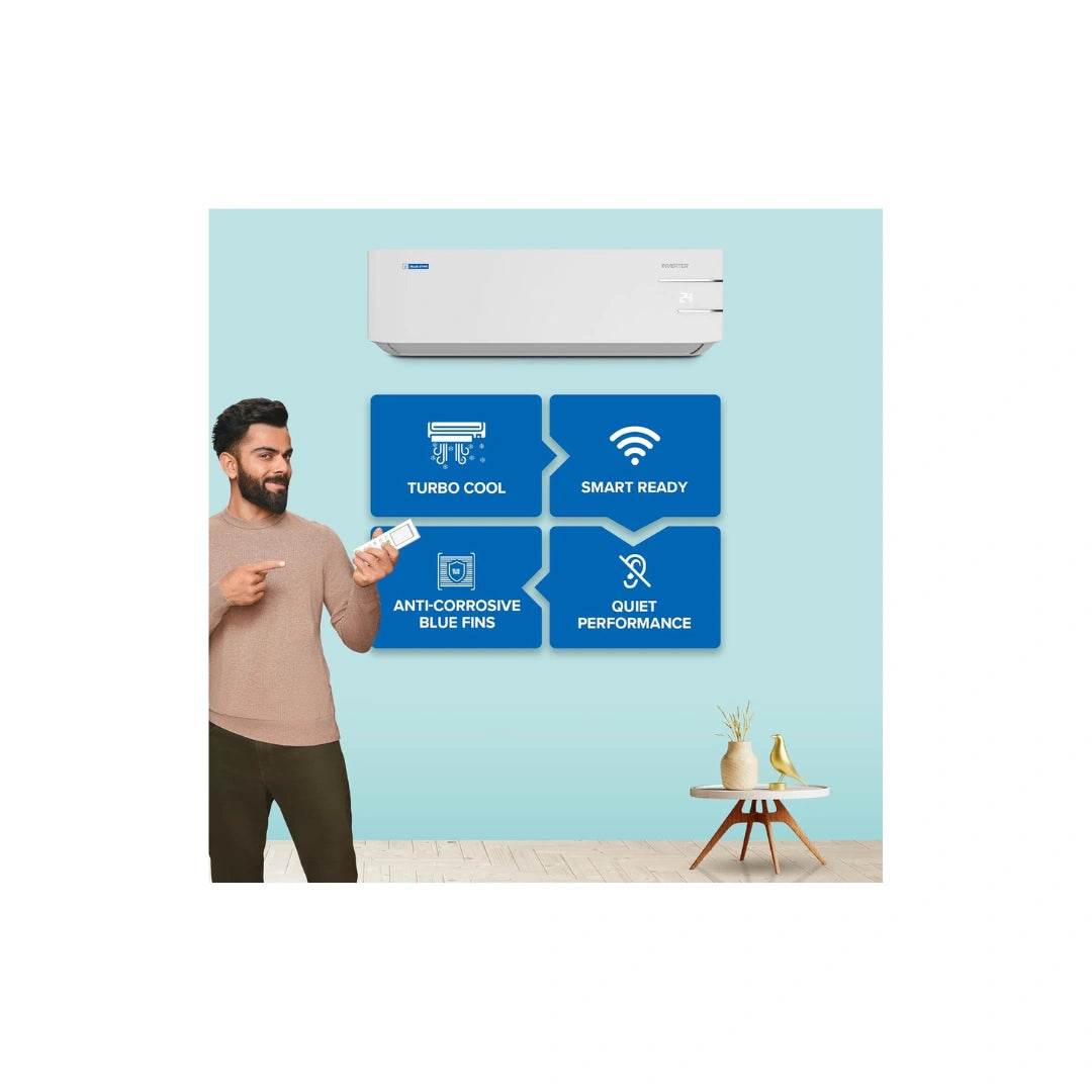 BLUE STAR INVERTER AC | T SERIES | 1.5 TON | 3 STAR | 2025 BEE LABEL | Turbo Cool | Self Diagnosis