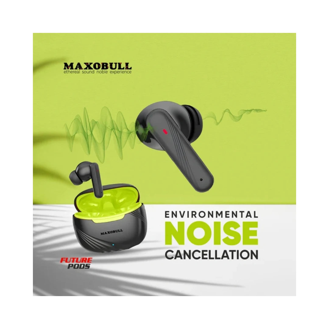 Maxobull Future Pod Earbuds | 12mm Drivers for Deep, Strong Bass and Premium Sound | Touch-Sensitive Earbuds for Easy Operation | 300mAh Battery for Extended Playback Time