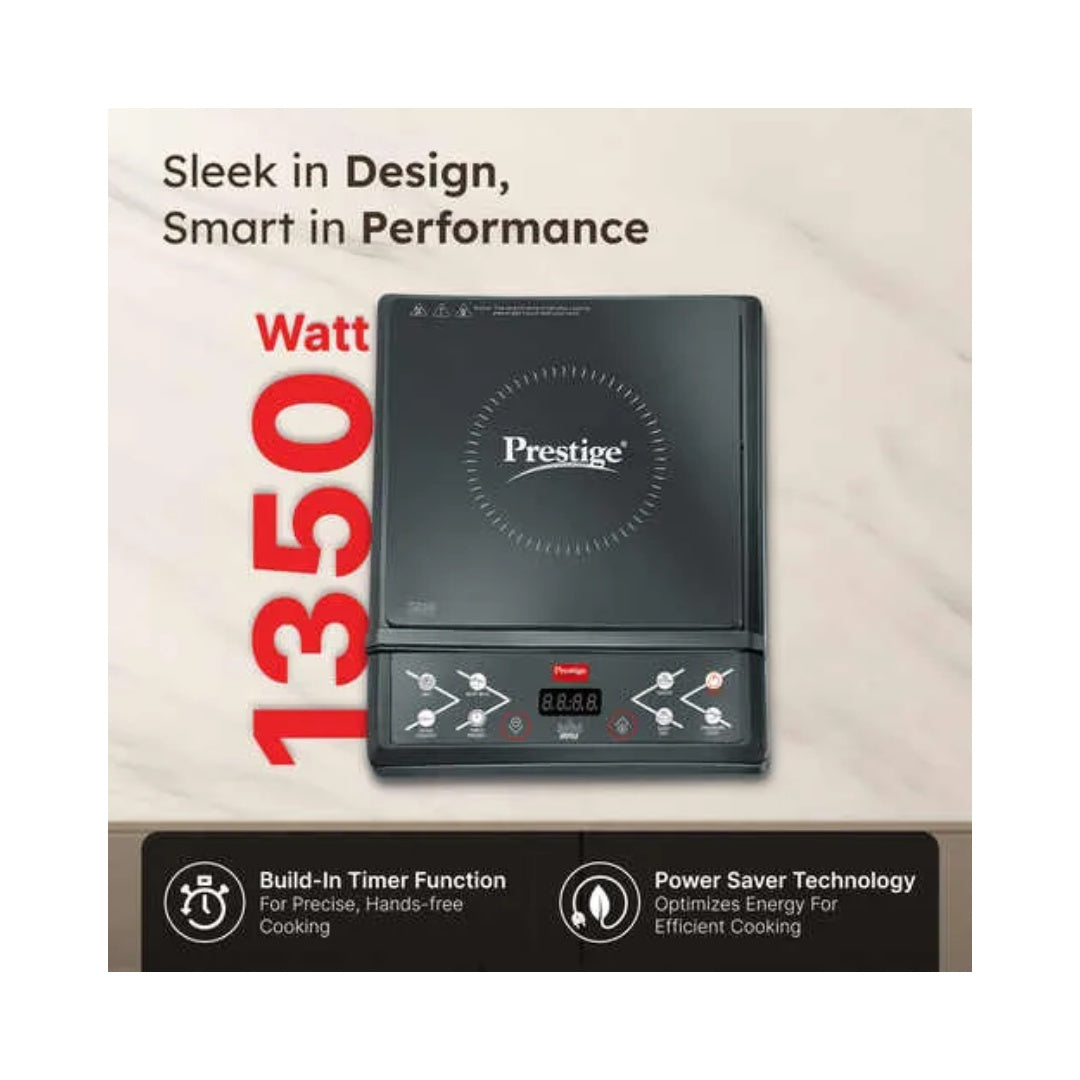 Prestige Ray Induction 1350W Cooktop |  Indian Menu Option | Anti-Magnetic Wall | Automatic Voltage Regulator |  Easy to Maintain
