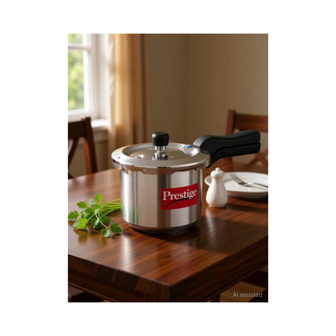 Prestige Svachh Aluminium Pressure Cooker, with Spillage Control | Unique Deep Lid | Optimized Wide Base