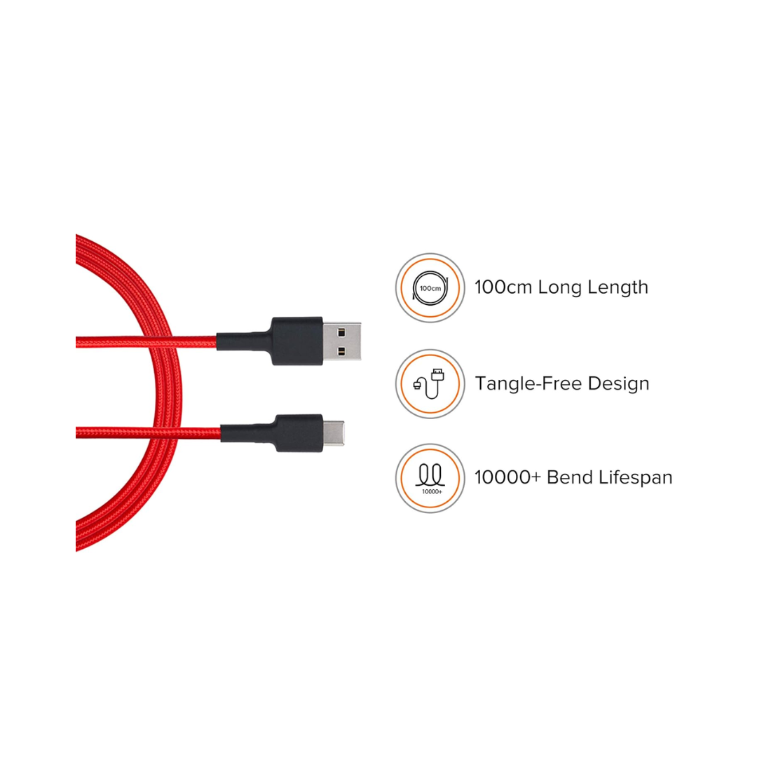 MI Braided Type-C Cable - 100cm Length cable