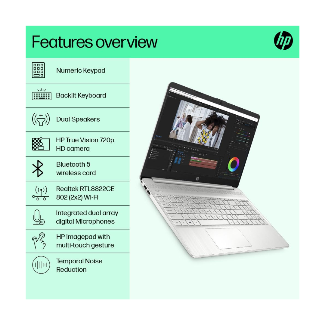 HP 15s-FQ5329TU Laptop - Numeric Keyboard - Dual Speakers