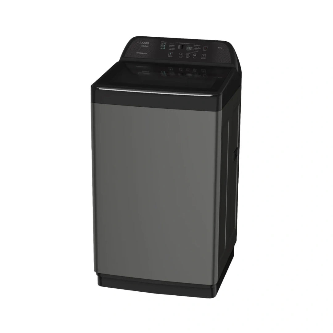 LLOYD 8 Kg 5 Star Fully Automatic Top Load Washing Machine | 8 i-Sense Technology | Puro Drum | Soft Close Glass Lids | Zero (Low) Pressure Technology
