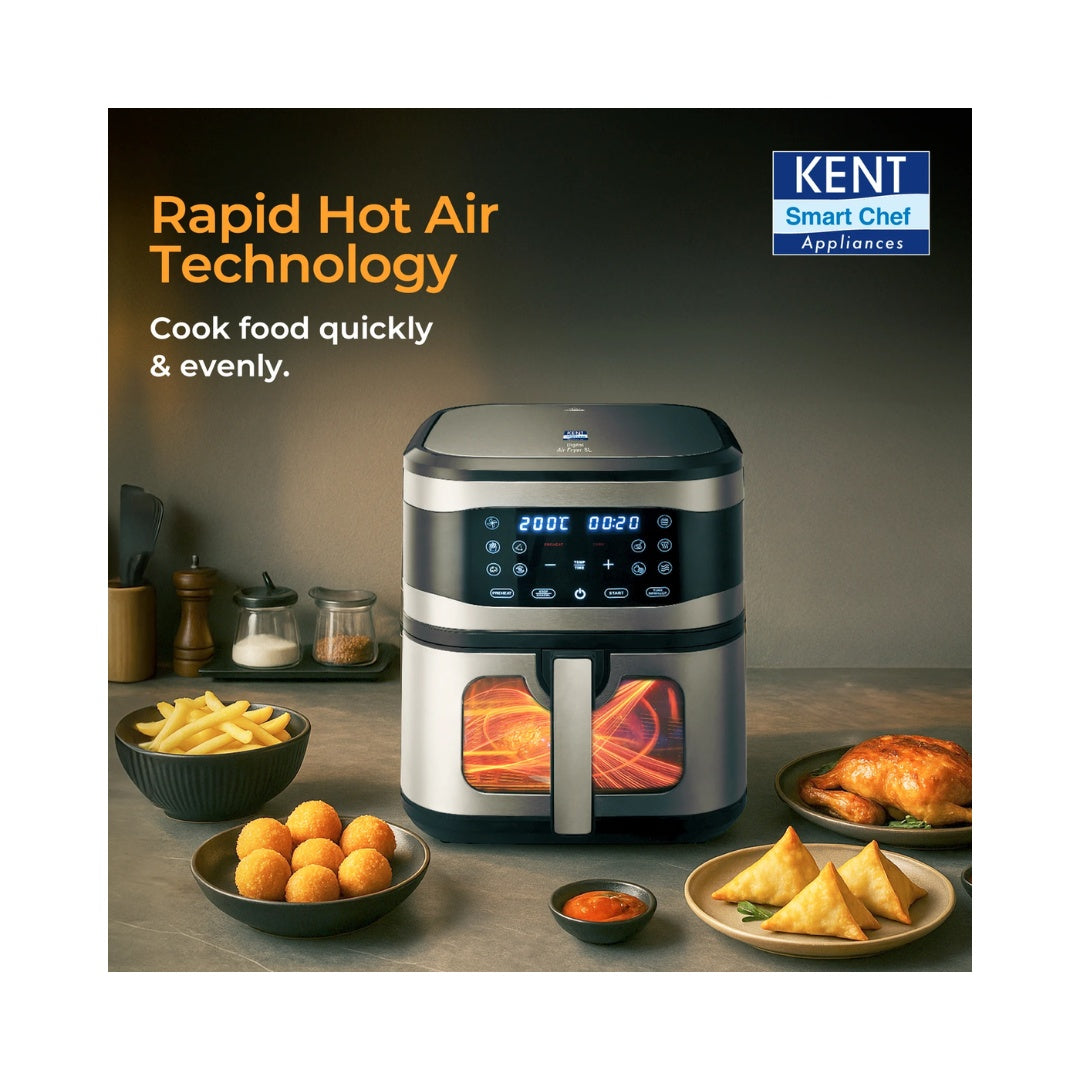 KENT Digital Air Fryer 8L |  7 Preset Menus | Dehydration Function |  Touch Control Panel & Digital Display | Auto Shut-Off Function| Adjustable Temperature and Timer Control  Price
