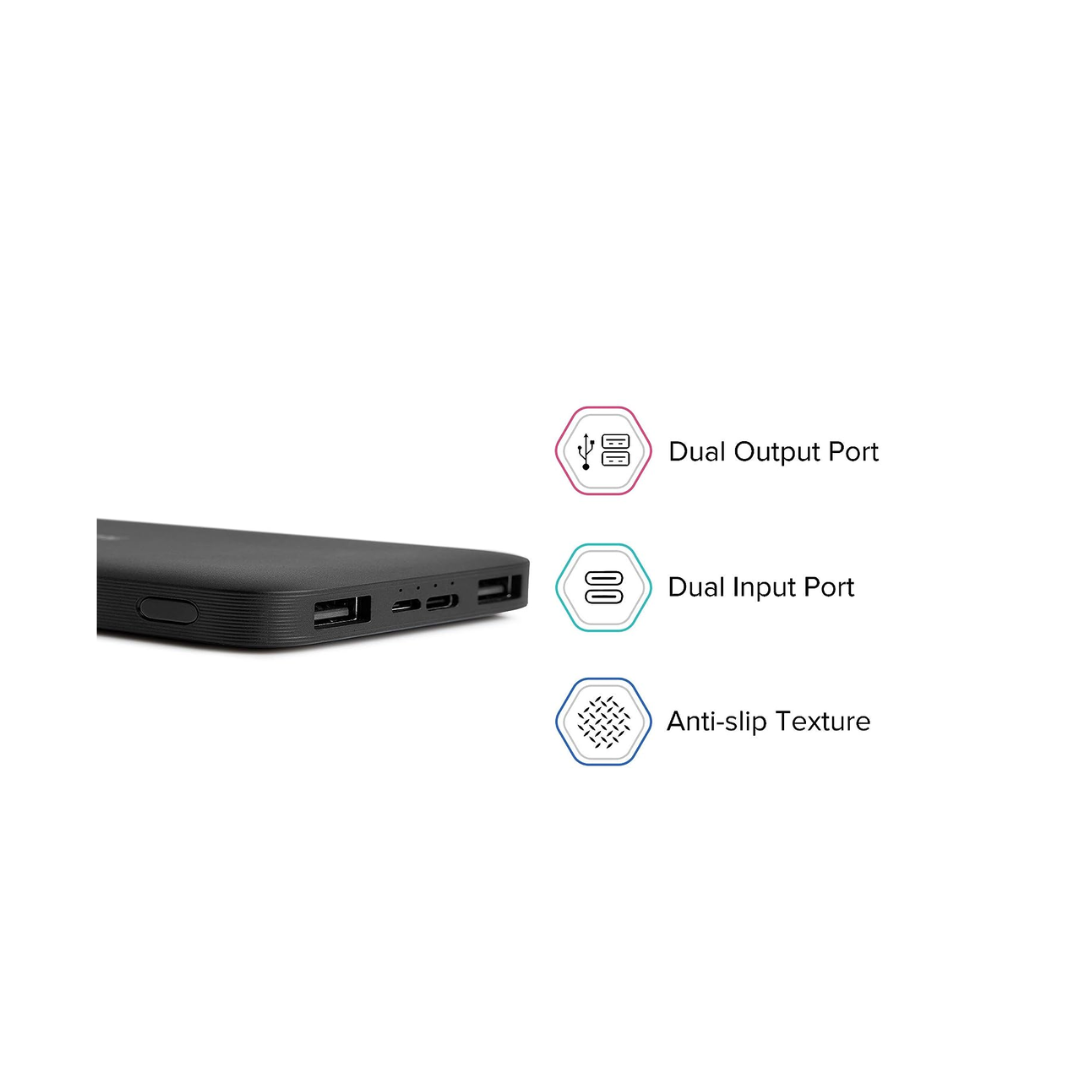 Redmi  10000 Mah Fast Charging Slim Power Bank (Black, 10W Fast Charging, Dual Ports) Redmi