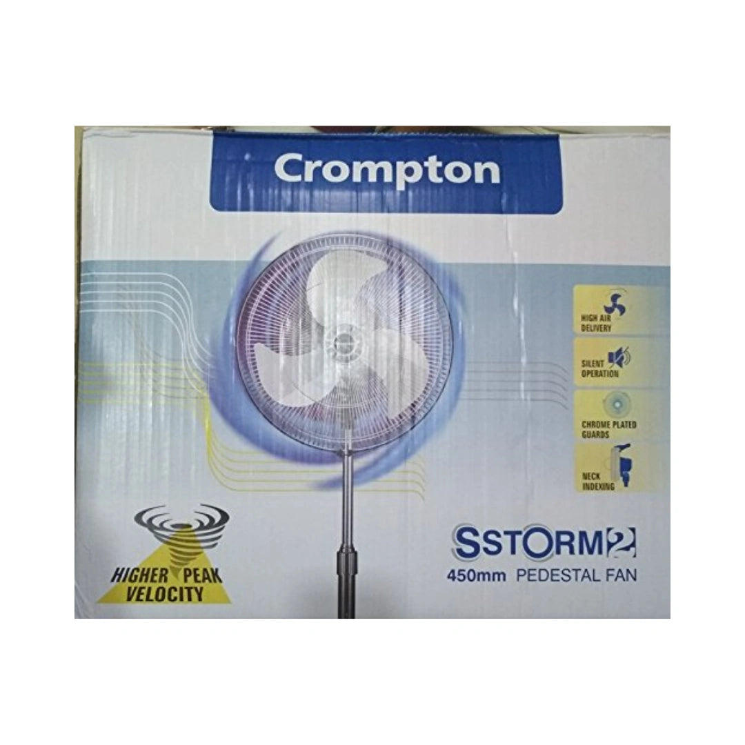 Crompton High Speed Pedestal Fan 1400RPM | Storm series |