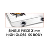 Vidiem Tusker Pulse 3 Burner Gas Stove | Premium High Gloss Stainless Steel Body | High-Efficiency Precision Gas Valves